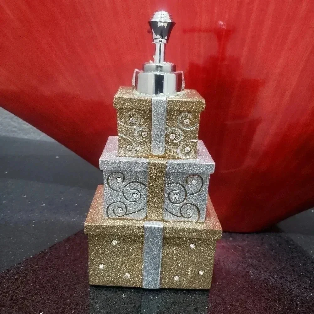 Gold and Silver Christmas Presents Soap Dispenser